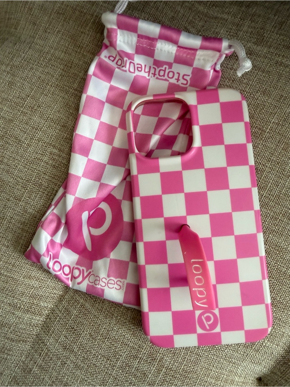 Loopy Case iPhone 13 Pro Max Case - Pink Checkered
